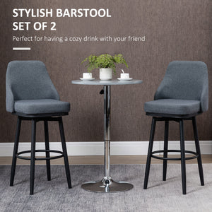 Set of 2 bar stools, anthracite grey