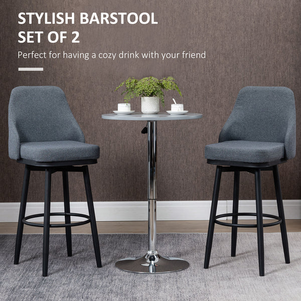 Set of 2 bar stools, anthracite grey