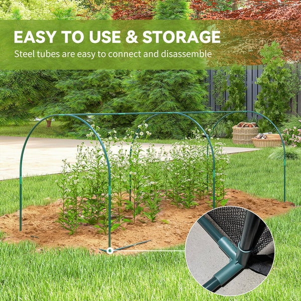 Protective plant cage with 3 zippered doors and 6 ground stakes
