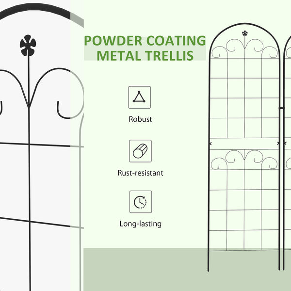 Lot de 2 treillis de jardin pour plantes grimpantes, métalliques d'extérieur pour terrasse