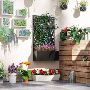 Raised planter with freestanding trellis 