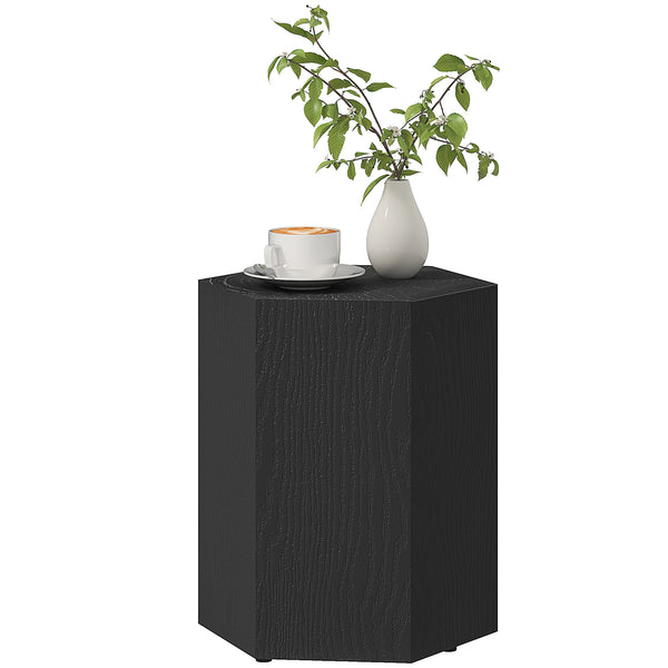 Table d'appoint hexagonale avec 4 pieds réglables, noire