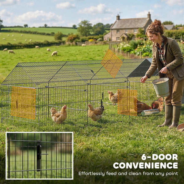 Metal chicken coop with water-resistant and anti-UV cover for 4 to 6 chickens