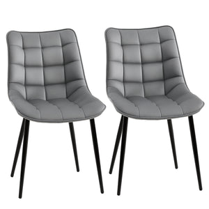 Lot de 2 chaises de salle à manger rembourrées, gris