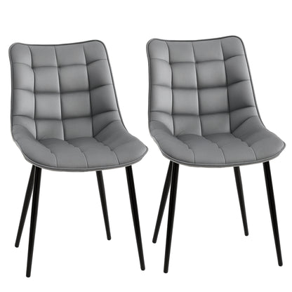 Lot de 2 chaises de salle à manger rembourrées, gris