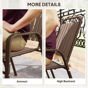 Stackable Outdoor Dining Chairs Set of 4, for Patio, Balcony, Deck, Garden, Dark Brown