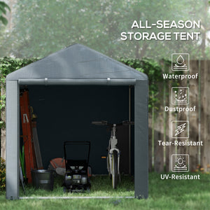 Portable bicycle shelter with galvanized steel frame and large door