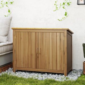 Abri de jardin en bois extérieur compact avec 2 étagères et 2 portes