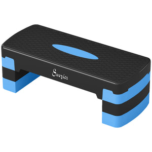 Plateforme de step aérobique réglable sur 3 hauteurs avec surface antidérapante – Bleu