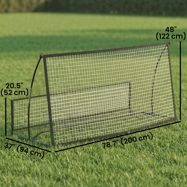 2-in-1 Portable Rebounder Net for Soccer & Baseball, Double-Sided, Foldable with Carry Bag.