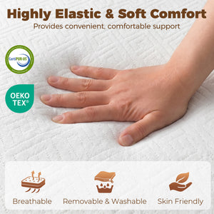 Matelas simple Twin pliable 3 sections de 6 po avec mousse mémoire au gel rafraîchissant – Blanc et gris