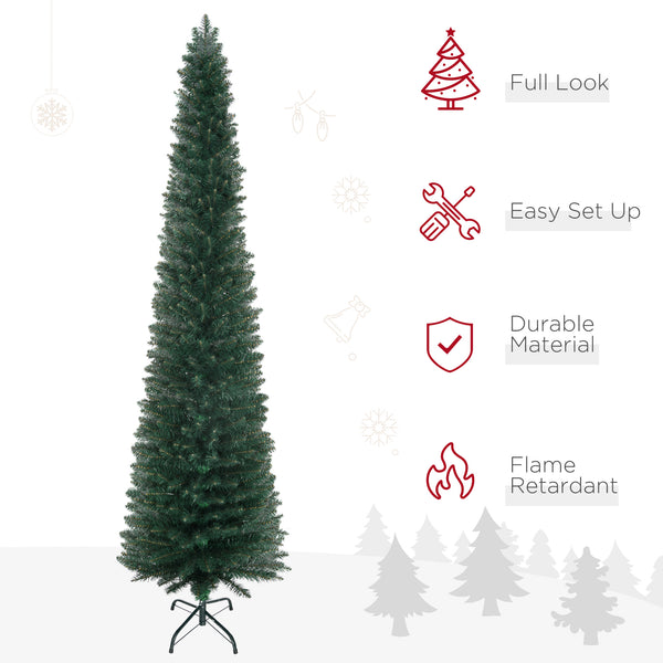 Sapin de Noël artificiel vert de 7 pieds avec support pliable noir