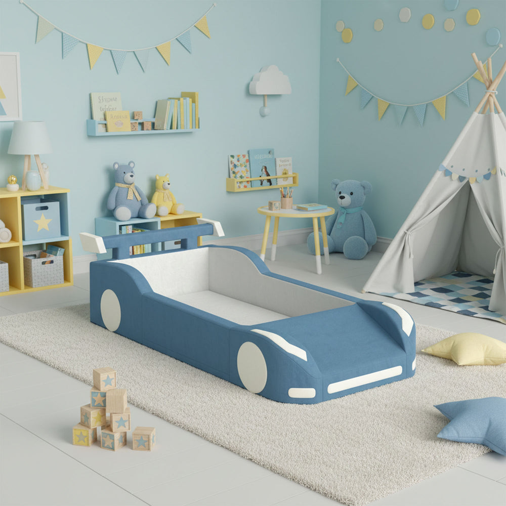 Modules de jeu en mousse voiture avec bassin à balles, bleu