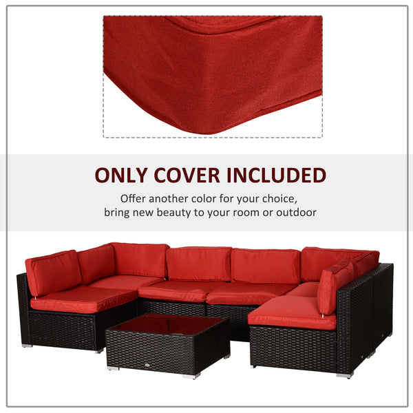 Ensemble de housses de coussins de rechange 14 pièces, rouge