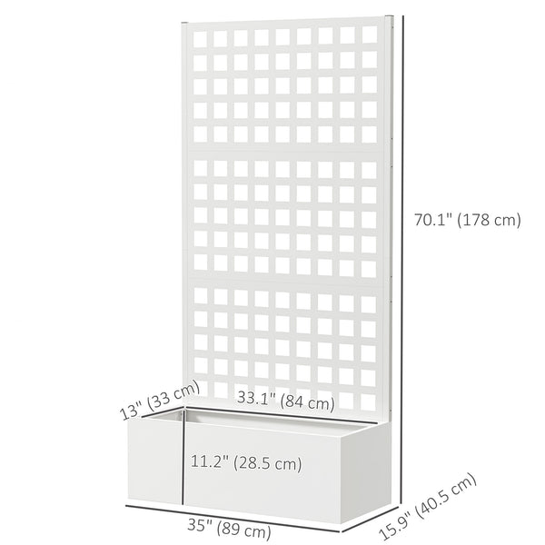 Jardinière surélevée galvanisée avec treillis pour plantes grimpantes, légumes et vignes