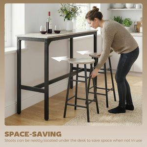 3 Piece Bar Table and Stool Set for 2 People, Pub Table and Chairs