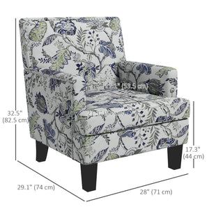 Fauteuil rembourré à motifs floral