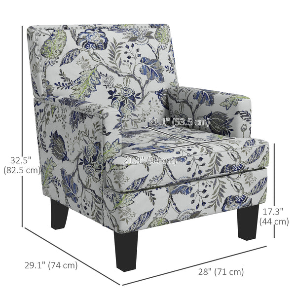 Fauteuil rembourré à motifs floral