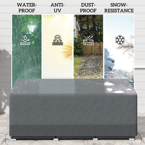 Patio Furniture Covers Waterproof for 3 Seater Sofa, 600D Heavy Duty Oxford Outdoor Patio Cover, 75" x 28.3" x 29.9", Grey