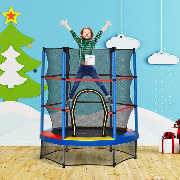 4.6-foot trampoline with safety net, multicoloured