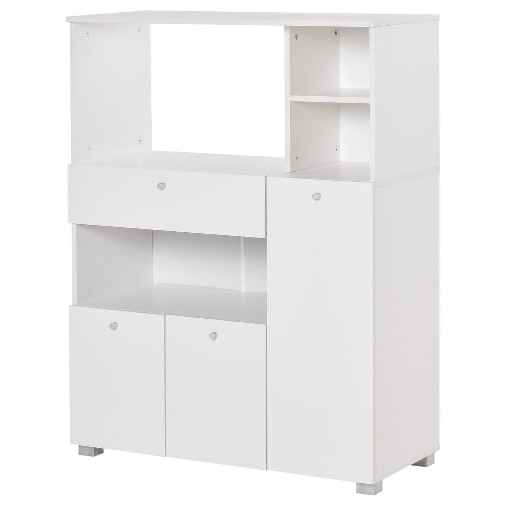 Armoire de cuisine avec support pour four à micro-ondes, blanc