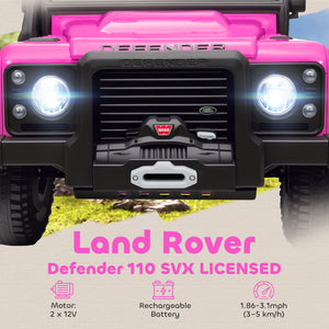 Land Rover 12V sous licence avec télécommande, rose