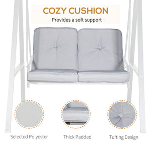 Balancelle 2 places avec auvent réglable, grise