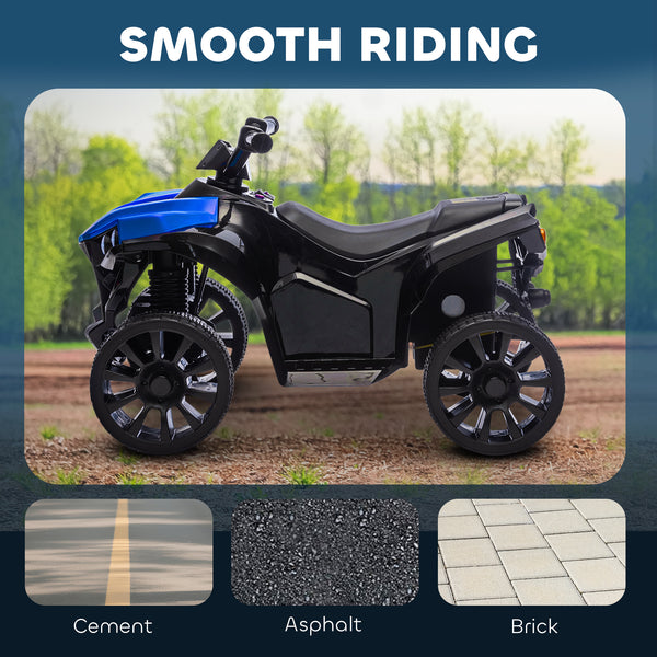 Quad électrique 6V avec musique et phares LED, pour enfanuts de 37 à 72 mois, bleu.