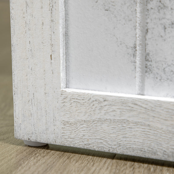 Paravent séparateur de pièce pliable, blanc rustique