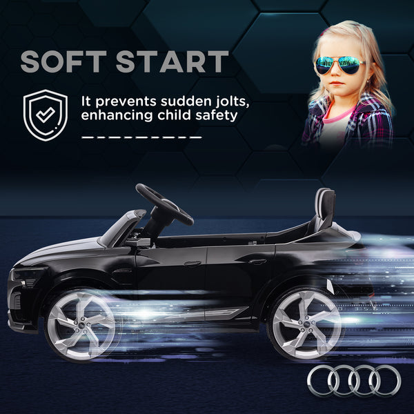 Voiture électrique pour enfants 12V, Audi Q8 Etron Sportback, avec télécommande, noire