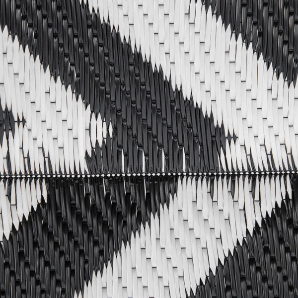 Tapis d'extérieur réversible, noir et blanc