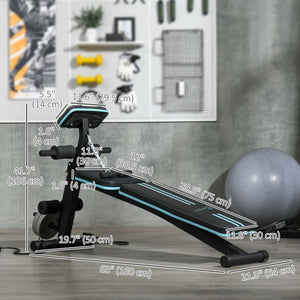 Banc de musculation pliable avec dossier ajustable à 7 positions – Noir et bleu