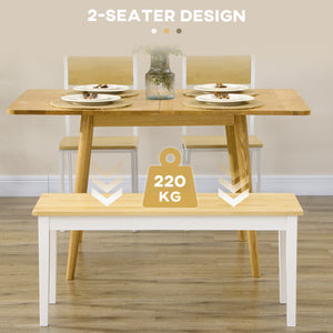Natural wood dining bench