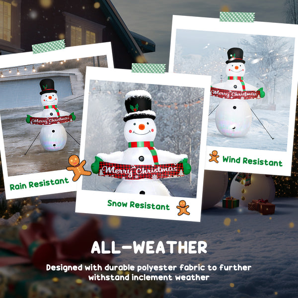 Bonhomme de neige gonflable de 7 pieds avec musique activée par le mouvement