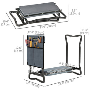 Banc et repose-genoux de jardin pliable avec assise en mousse