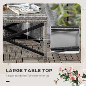 Table d'appoint de jardin en résine tressée