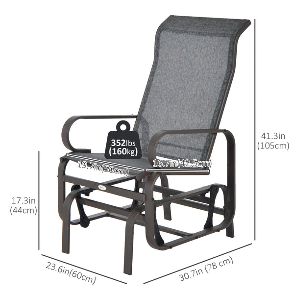 Fauteuil à bascule, marron/gris