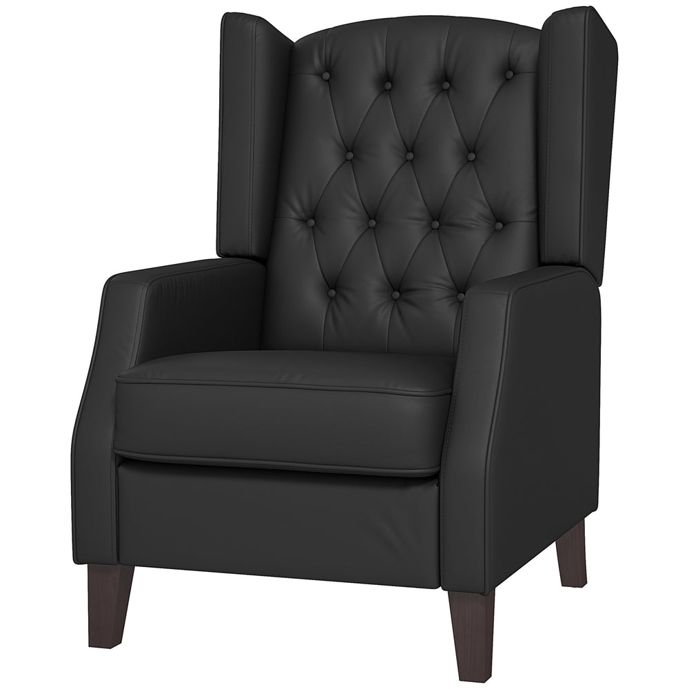 Fauteuil d'appoint moderne en similicuir avec rembourrage épais, noir