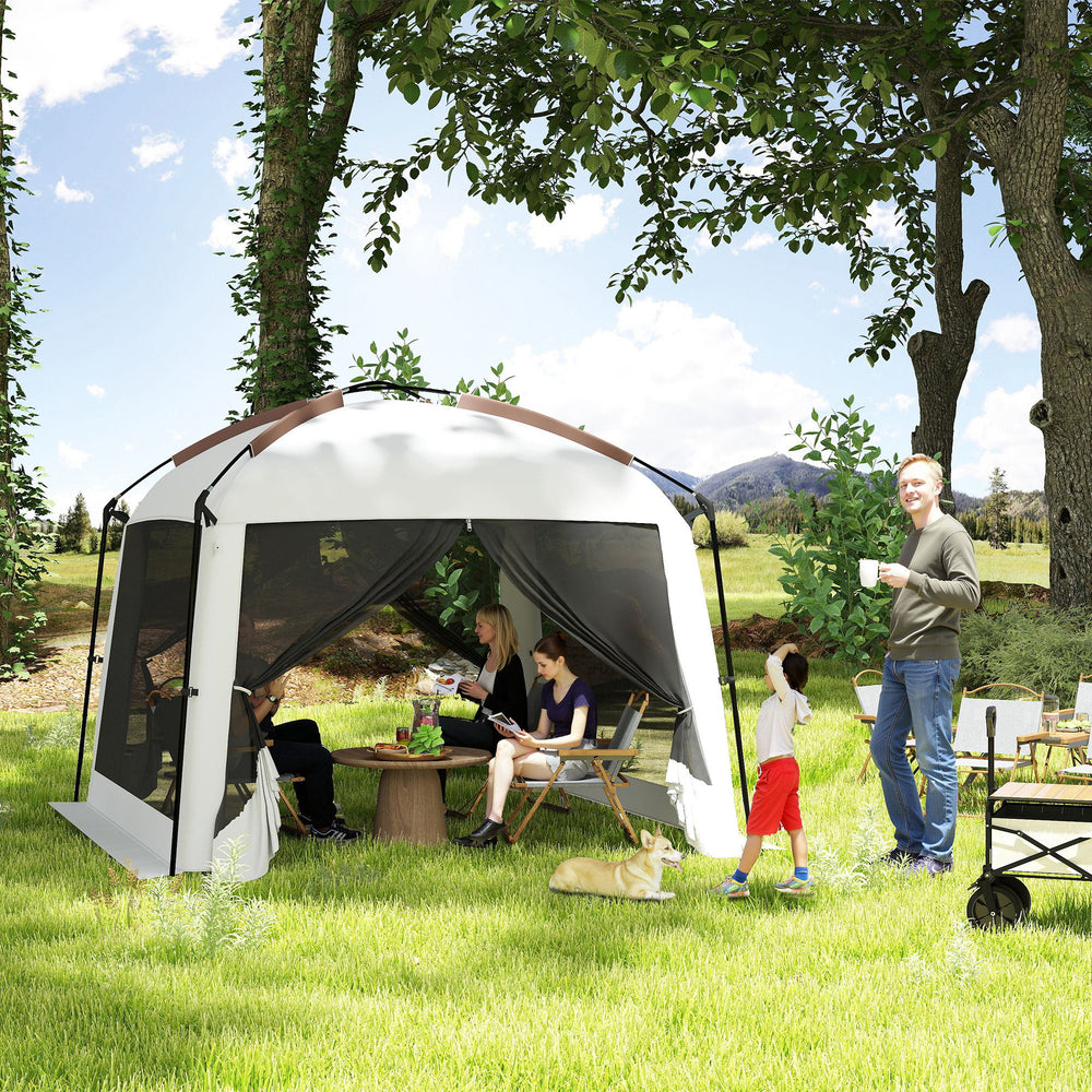 Tente moustiquaire avec protection UV50+, sac de transport et piquets de fixation, blanche