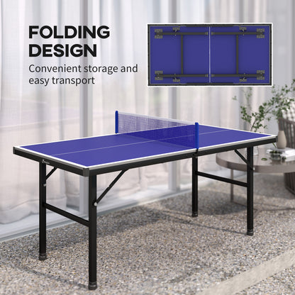 Table tennis table with professional folding top with adjustable legs and net for outdoor and indoor use,