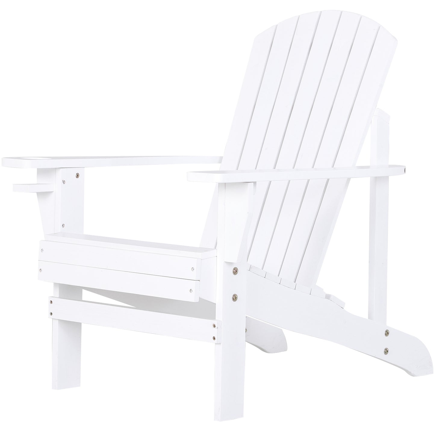 Chaise Adirondack classique Muskoka avec porte-gobelet, blanc