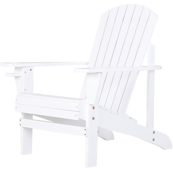 Chaise Adirondack classique Muskoka avec porte-gobelet, blanc