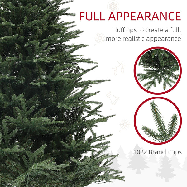 Sapin de Noël artificiel pré-éclairé de 6 pieds avec 1 022 branches et LED blanc chaud