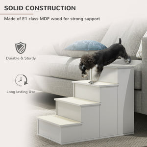 Pet stairs with non-slip covering, white