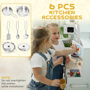 Cuisine pour enfants avec bouton sonore et horloge, blanche
