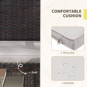 Ensemble de meubles de jardin 4 pièces avec canapé causeuse, blanc