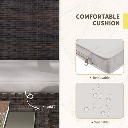 Ensemble de meubles de jardin 4 pièces avec canapé causeuse, blanc