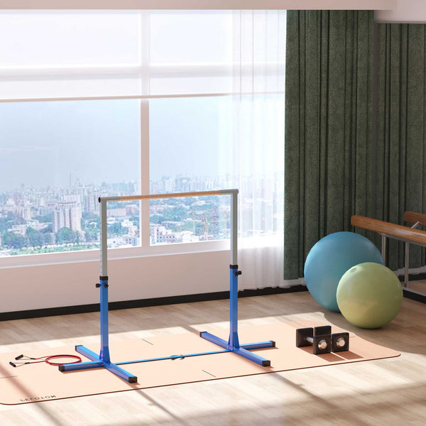 Barre de gymnastique professionnelle pour enfants, bleu