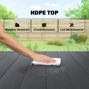 4-person garden table with HDPE top and metal frame,