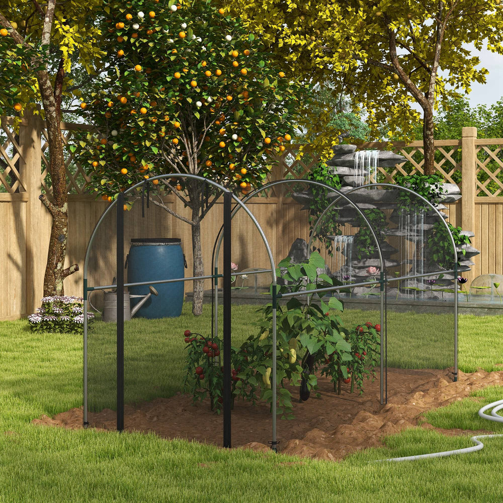 Grow cage with roll-up zippered door